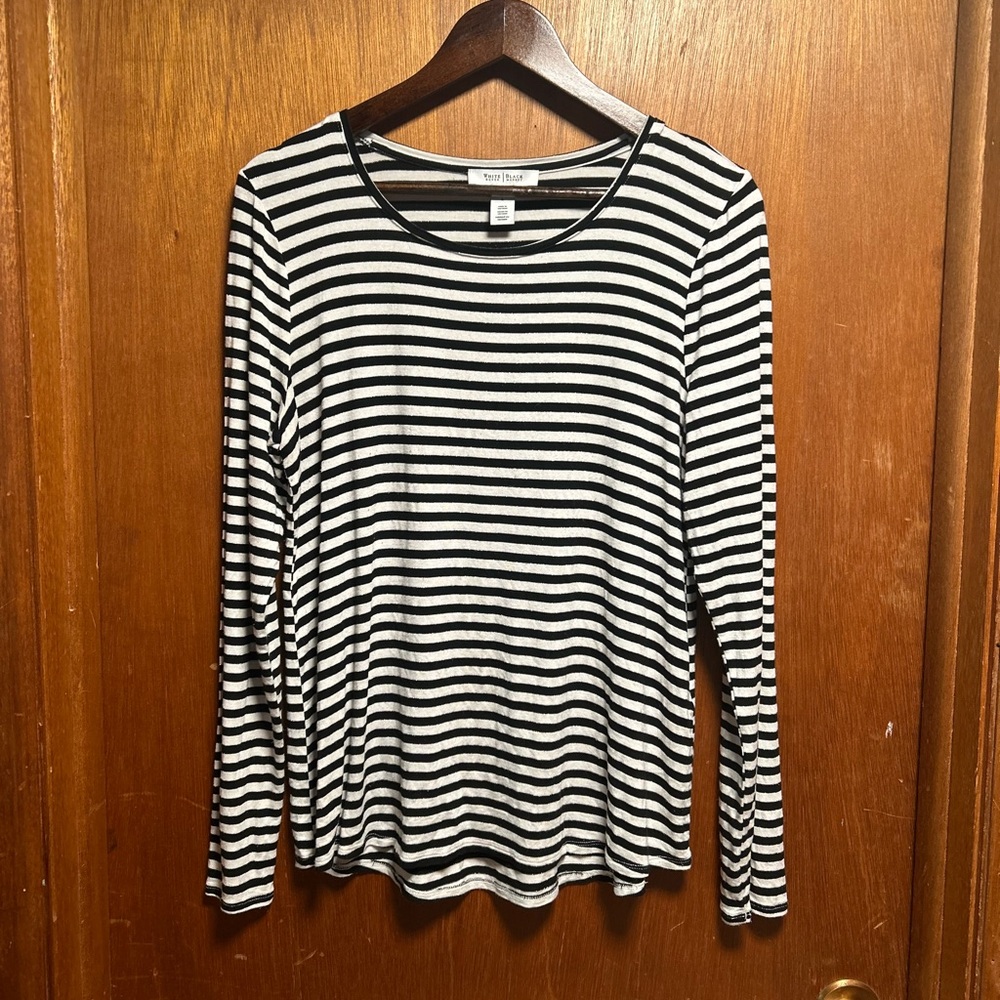 White House Black Market Striped Long Sleeve Tee